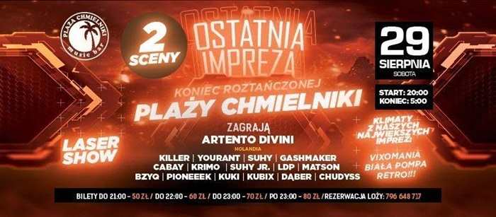 LDP - PLAŻA CHMIELNIKI - IMPREZA POŻEGNALNA (29.08.2026) LDP - PLAŻA CHMIELNIKI - IMPREZA POŻEGNALNA (29.08.2026)